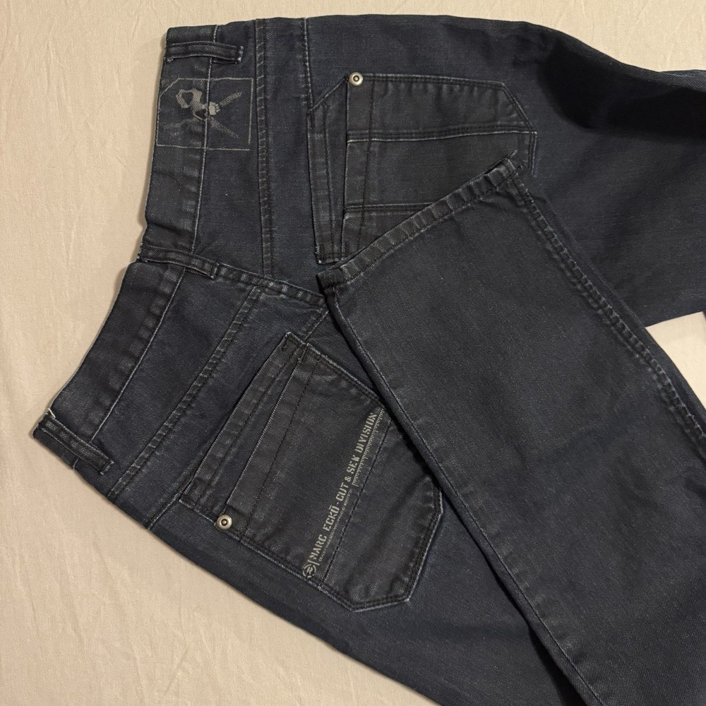 Marc Ecko Jeans 30x32 Regular Straight Cut & Sew Denim Dark Blue 100% Cotton Y2k